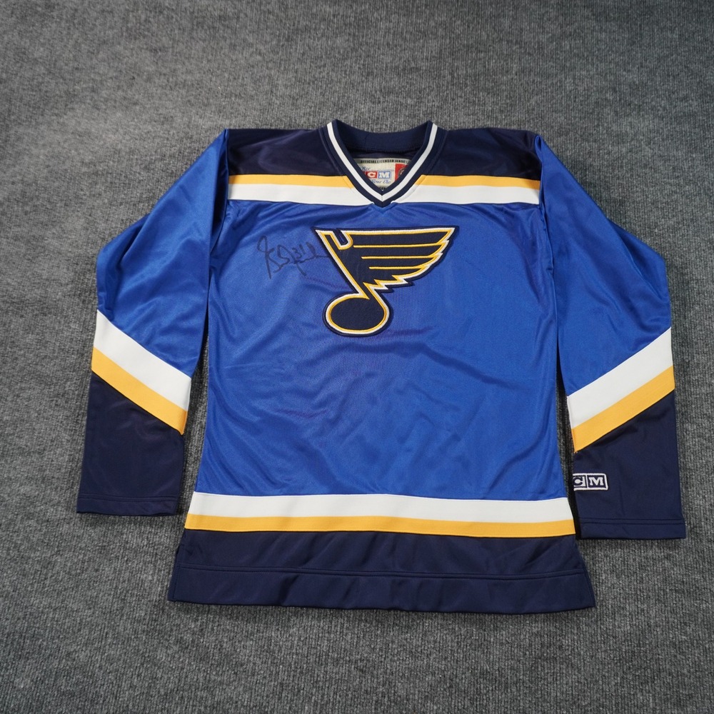 CCM St. Louis Blues Jersey Women Small Blue Signed NHL Hockey For Her V-Neck
